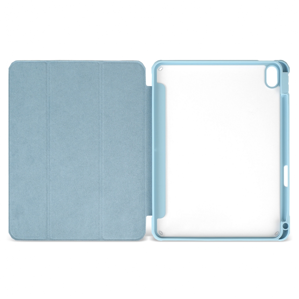 Husă magnetică cu spate acrilic, colțuri întărite și suport Stylus iPad Air 4 10.9, Haze Blue