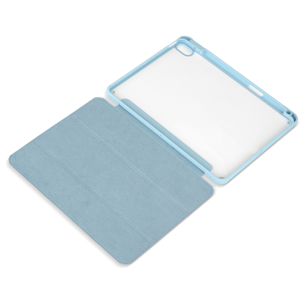 Husă magnetică cu spate acrilic, colțuri întărite și suport Stylus iPad Air 4 10.9, Haze Blue
