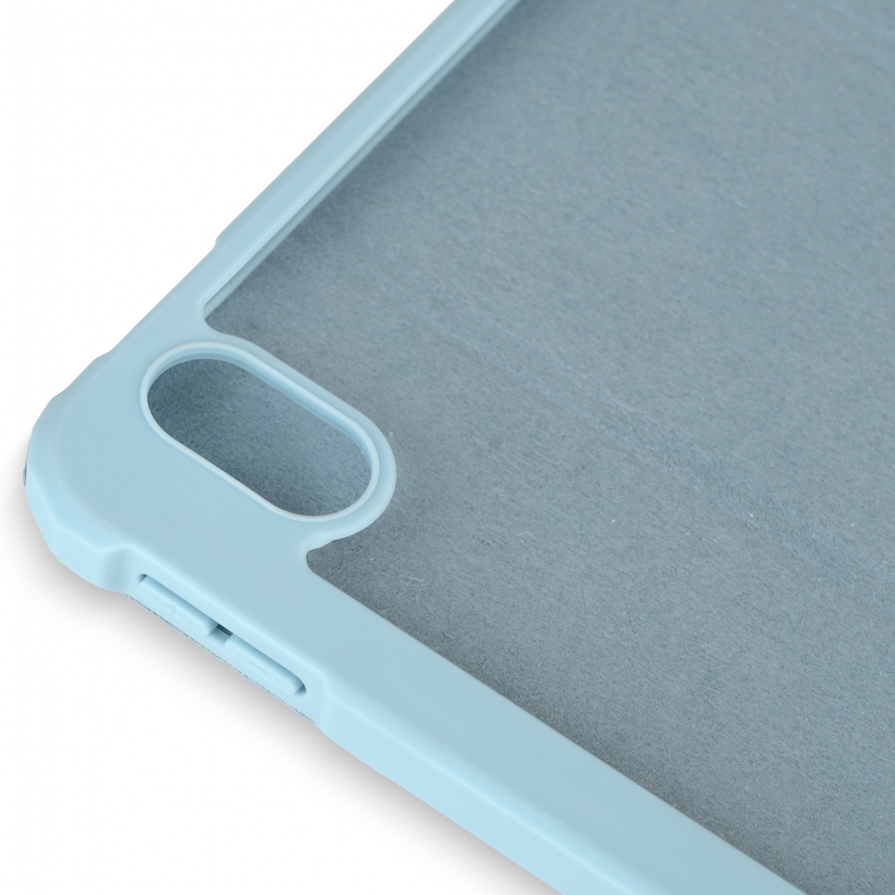Husă magnetică cu spate acrilic, colțuri întărite și suport Stylus iPad Air 4 10.9, Haze Blue