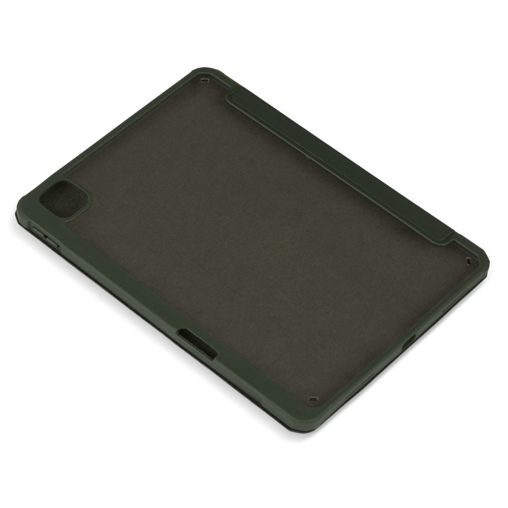 Husă magnetică cu spate acrilic, colțuri întărite și suport Stylus iPad Pro 11 2020, Army Green