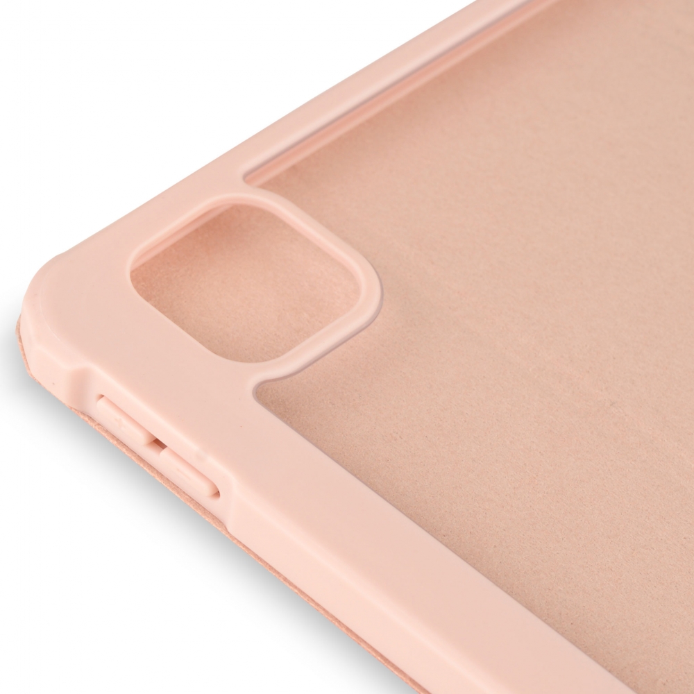 Husă magnetică cu spate acrilic, colțuri întărite și suport Stylus iPad Pro 11 2020 Roz