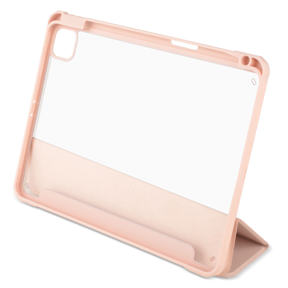 Husă magnetică cu spate acrilic, colțuri întărite și suport Stylus iPad Pro 11 2020 Roz
