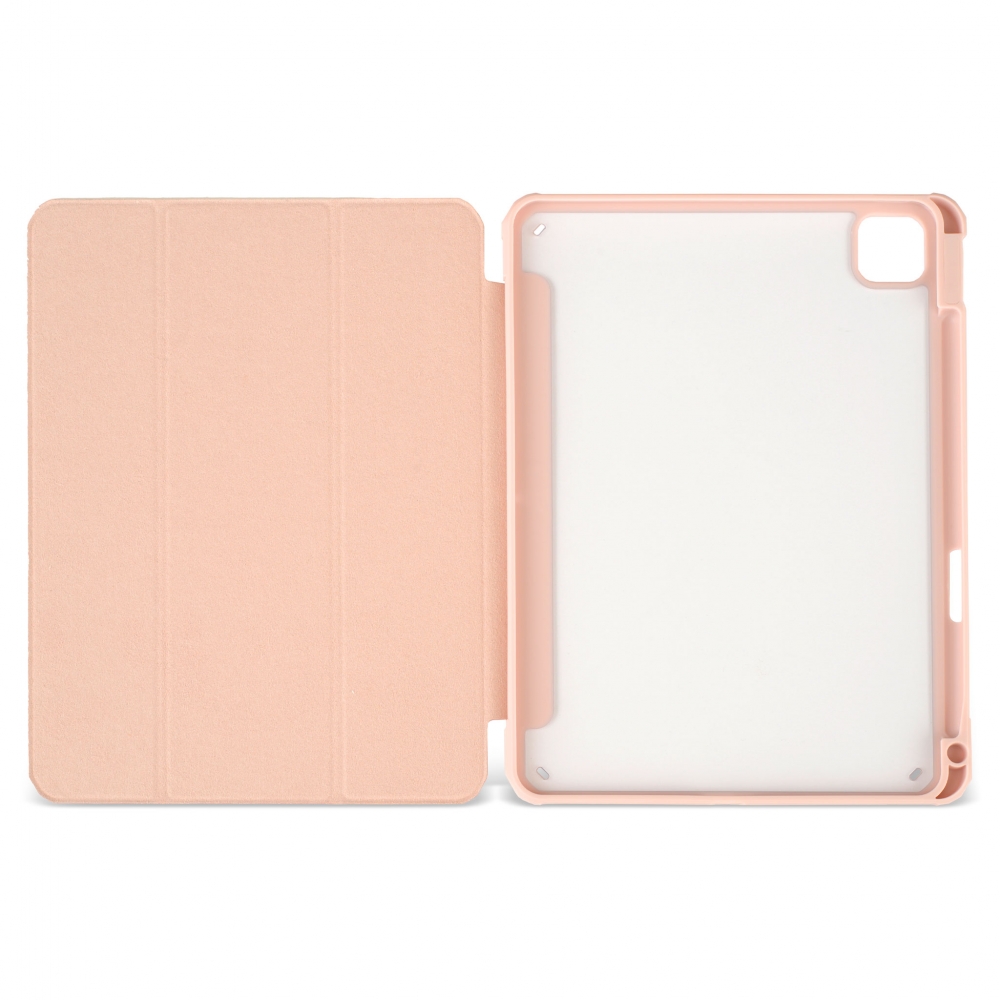 Husă magnetică cu spate acrilic, colțuri întărite și suport Stylus iPad Pro 11 2020 Roz