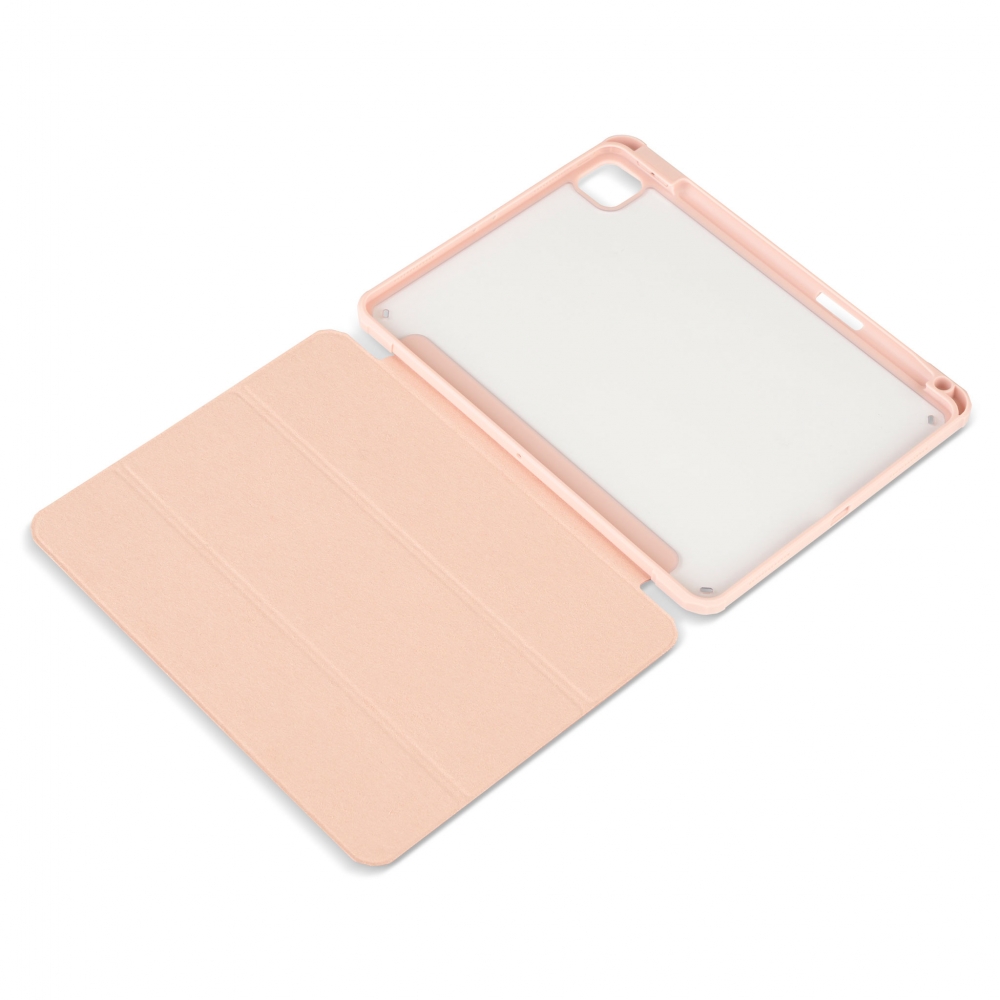Husă magnetică cu spate acrilic, colțuri întărite și suport Stylus iPad Pro 11 2020 Roz