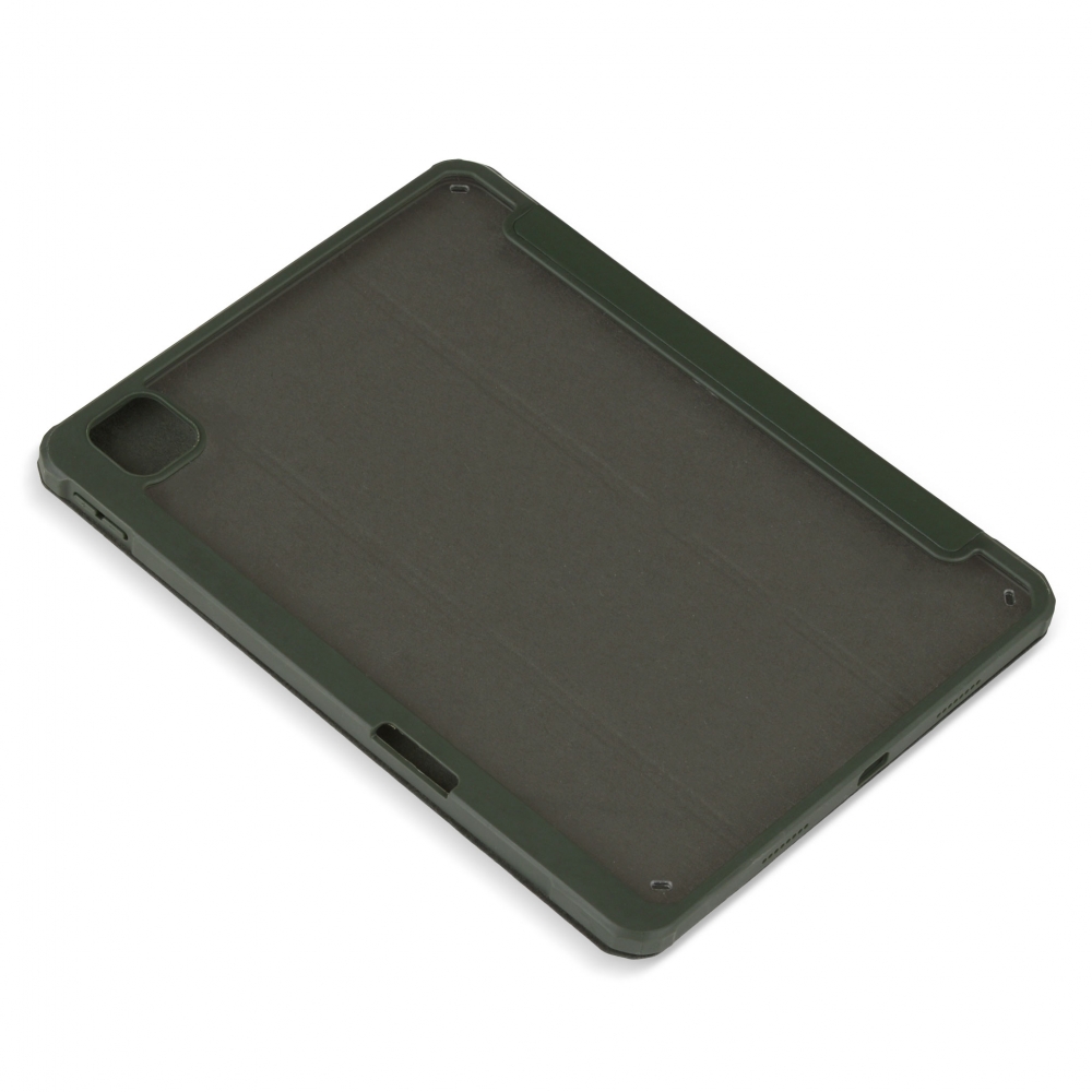 Husă magnetică cu spate acrilic, colțuri întărite și suport Stylus iPad Pro 11 (2021) Army Green