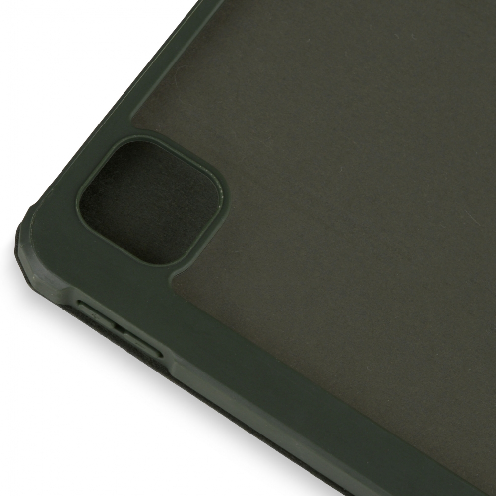 Husă magnetică cu spate acrilic, colțuri întărite și suport Stylus iPad Pro 11 (2021) Army Green