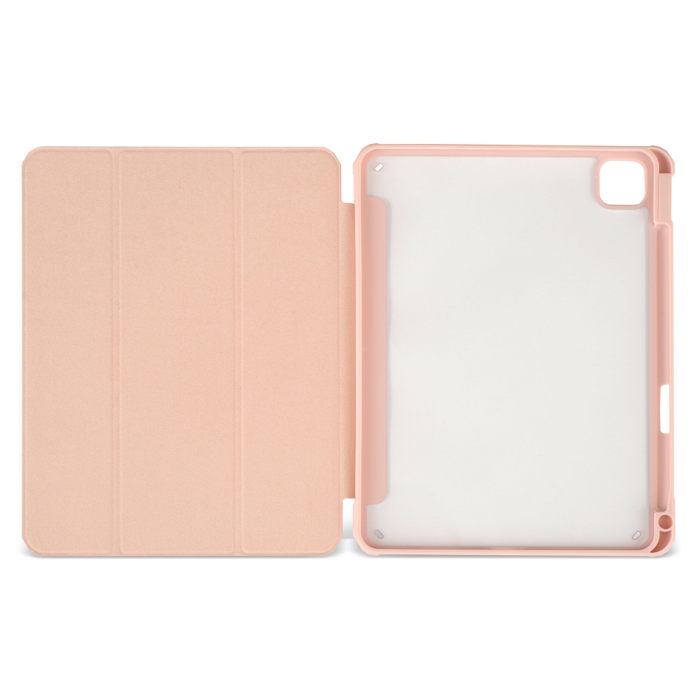 Husă magnetică cu spate acrilic, colțuri întărite și suport Stylus iPad Pro 11 (2021) Roz