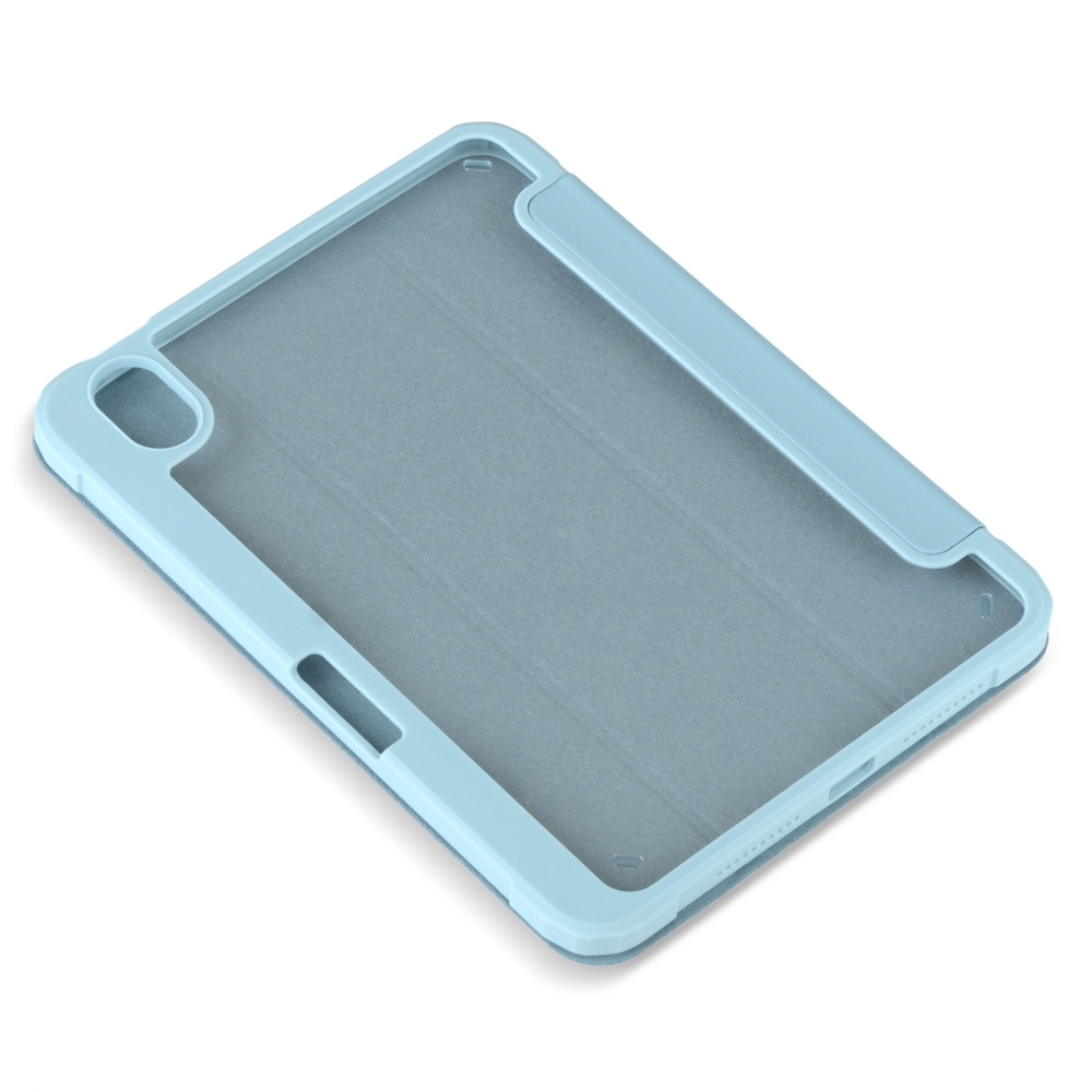 Husă magnetică cu spate acrilic, colțuri întărite și suport Stylus iPad mini 6, Haze Blue