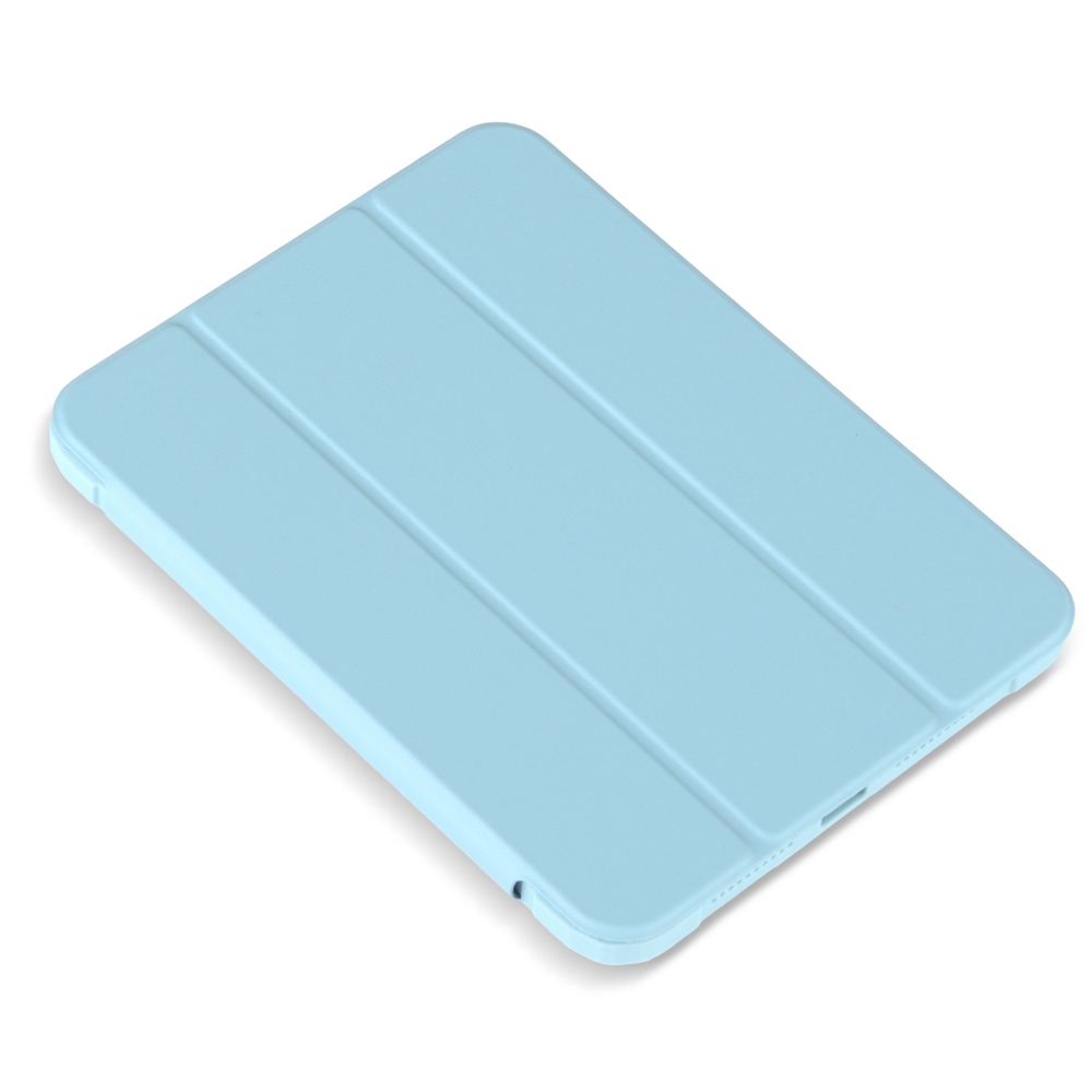 Husă magnetică cu spate acrilic, colțuri întărite și suport Stylus iPad mini 6, Haze Blue