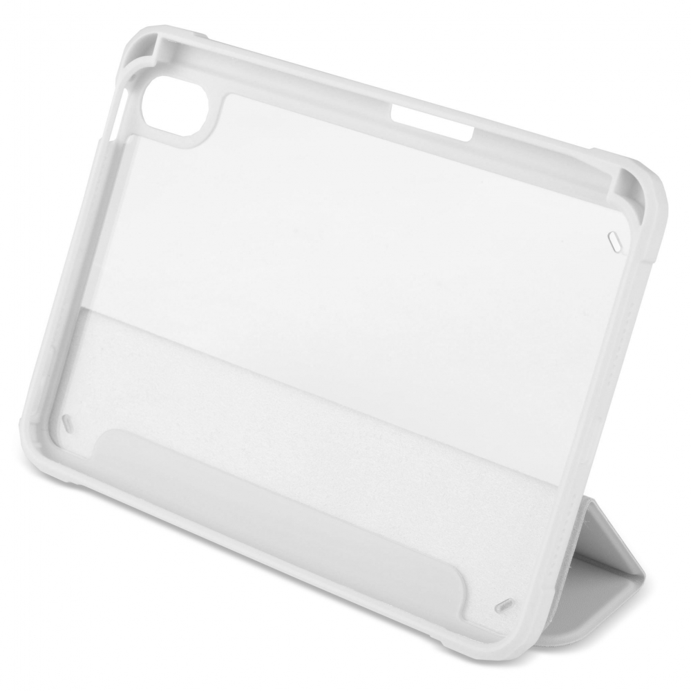Husă magnetică cu spate acrilic, colțuri întărite și suport Stylus iPad mini 6, Gri
