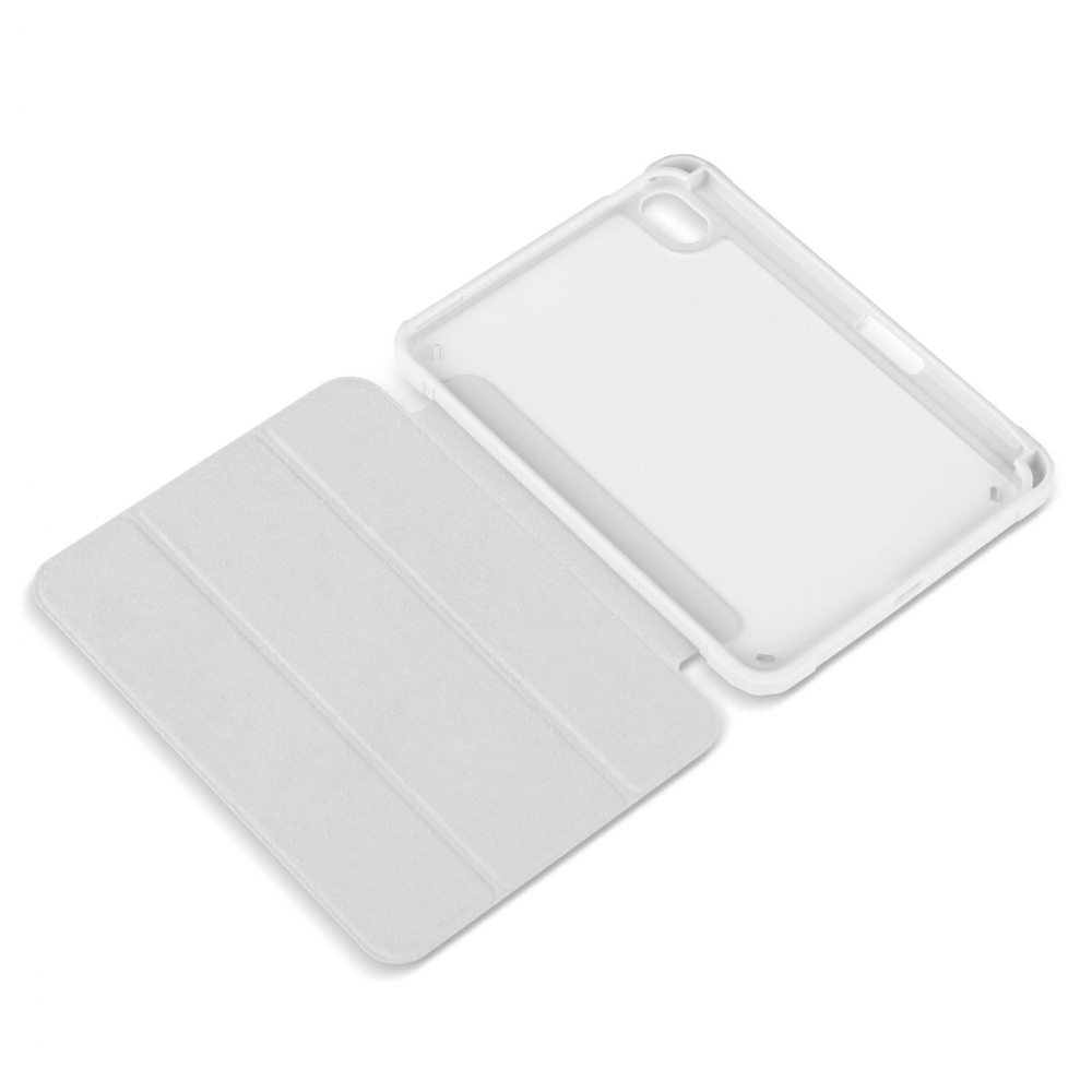 Husă magnetică cu spate acrilic, colțuri întărite și suport Stylus iPad mini 6, Gri