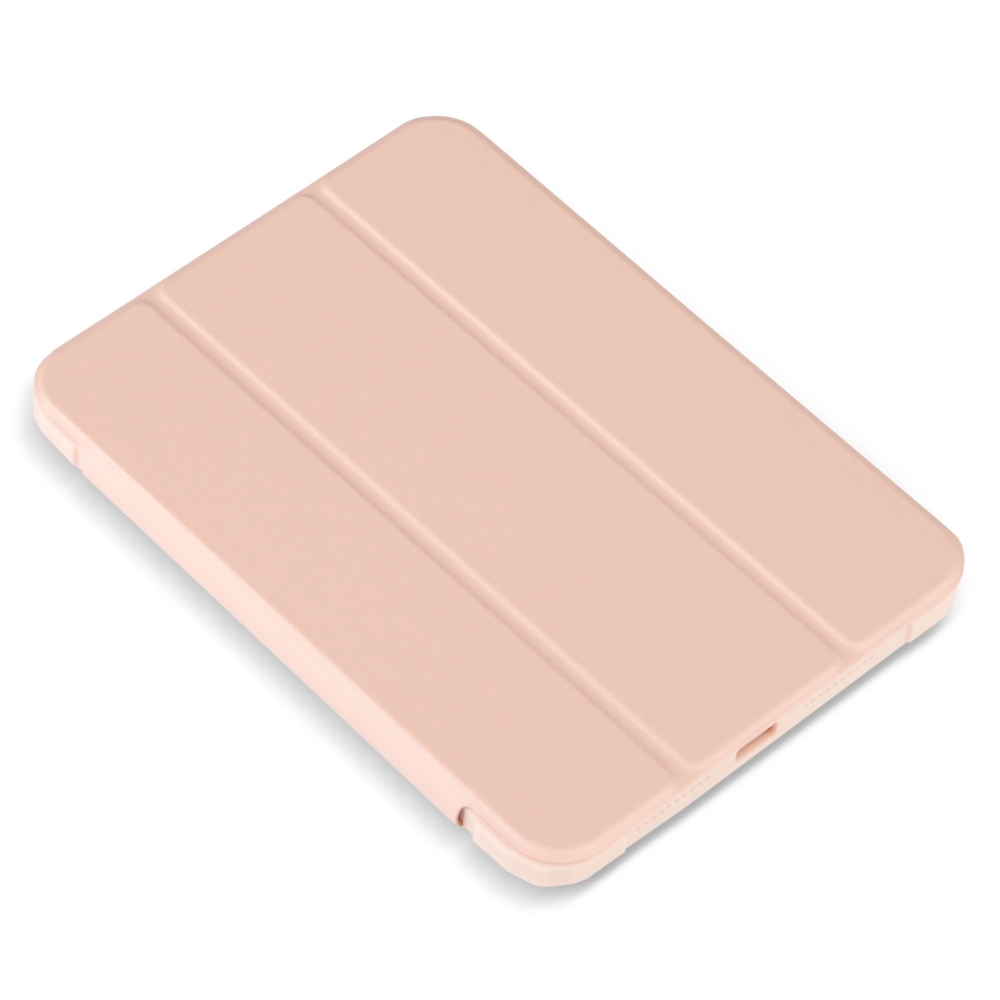 Husă magnetică cu spate acrilic, colțuri întărite și suport Stylus iPad mini 6, Roz