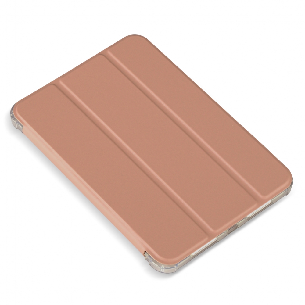 Husă magnetică cu spate transparent și colțuri întărite iPad Mini 6, Rose Gold