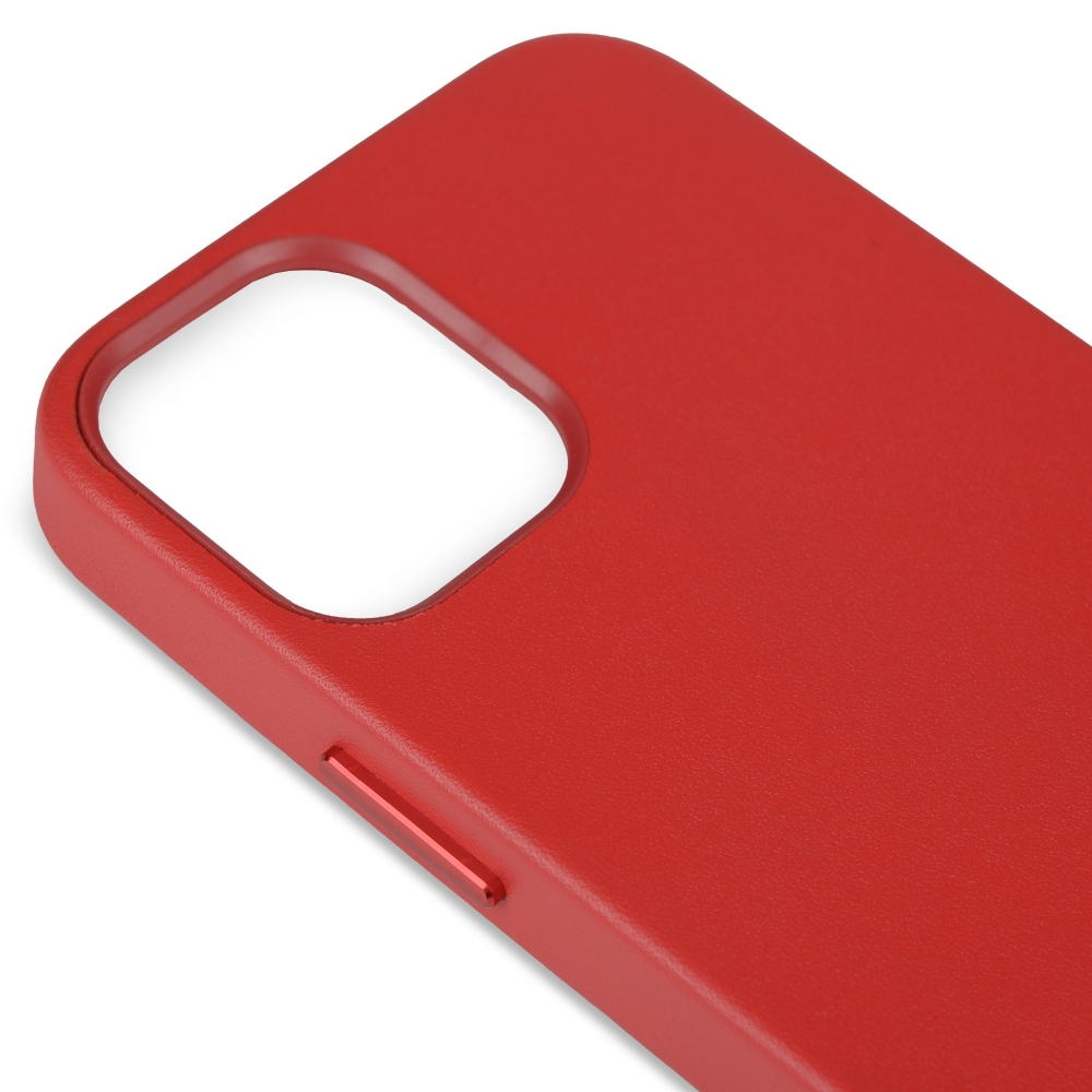 Husa de protectie MagSafe din piele compatibila cu iPhone 12 mini Rosu