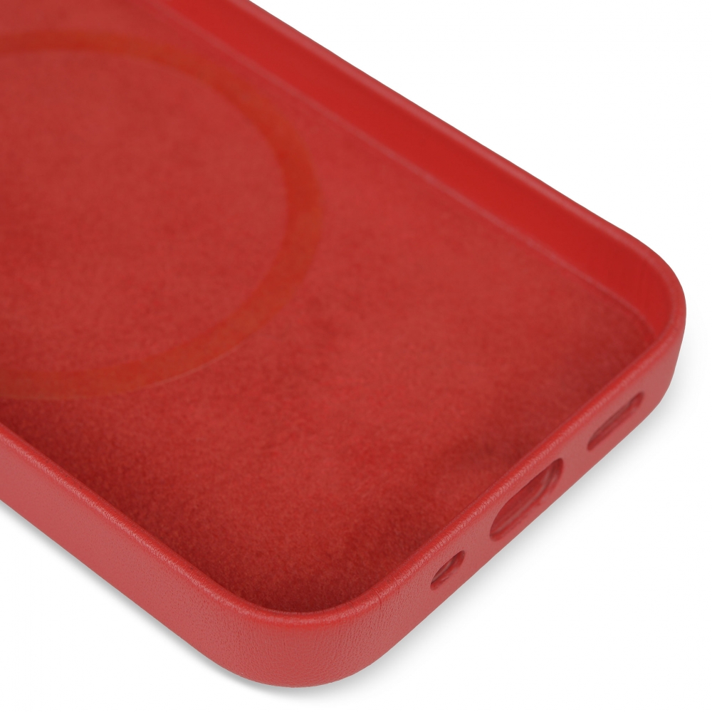 Husă protecție MagSafe din piele iPhone 12 Pro Max - Roșu
