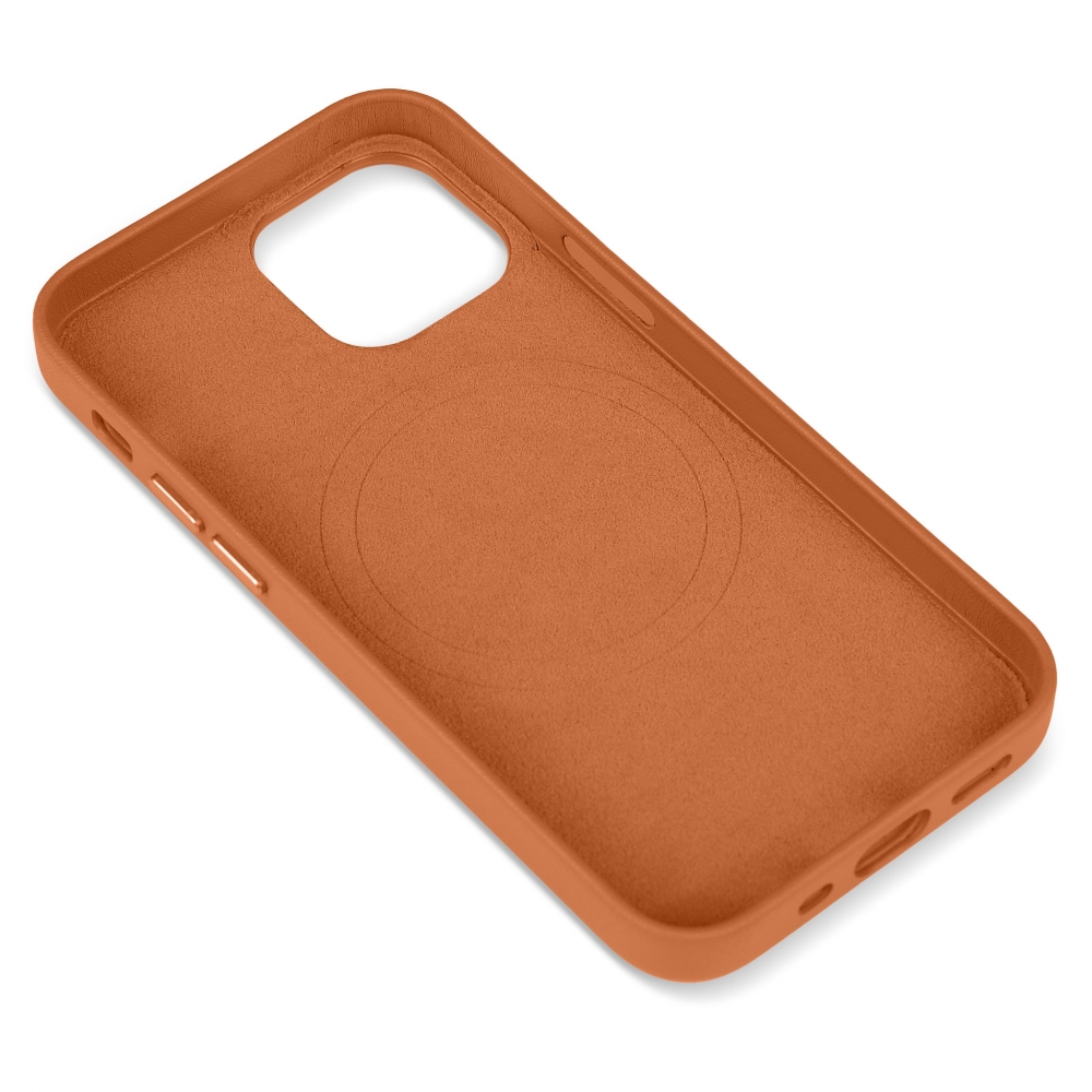 Husă din piele naturală cu MagSafe Apple iPhone 13 mini, Maro