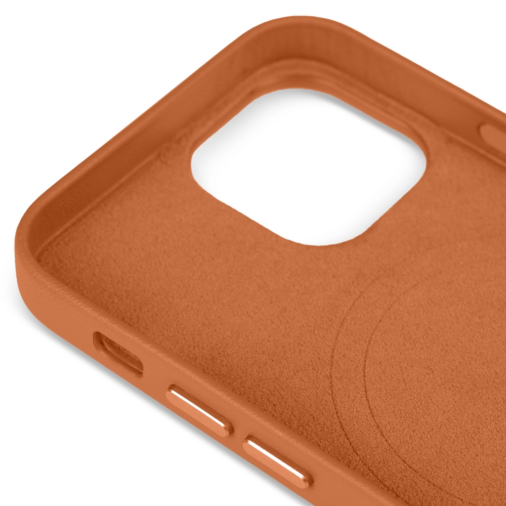 Husă din piele naturală cu MagSafe Apple iPhone 13 mini, Maro