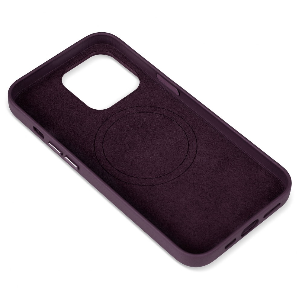 Husă de protecție MagSafe din piele iPhone 13 Pro - Dark Purple