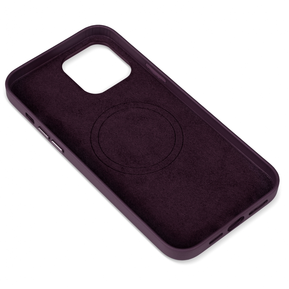 Husă protecție MagSafe piele iPhone 13 Pro Max - Dark Purple