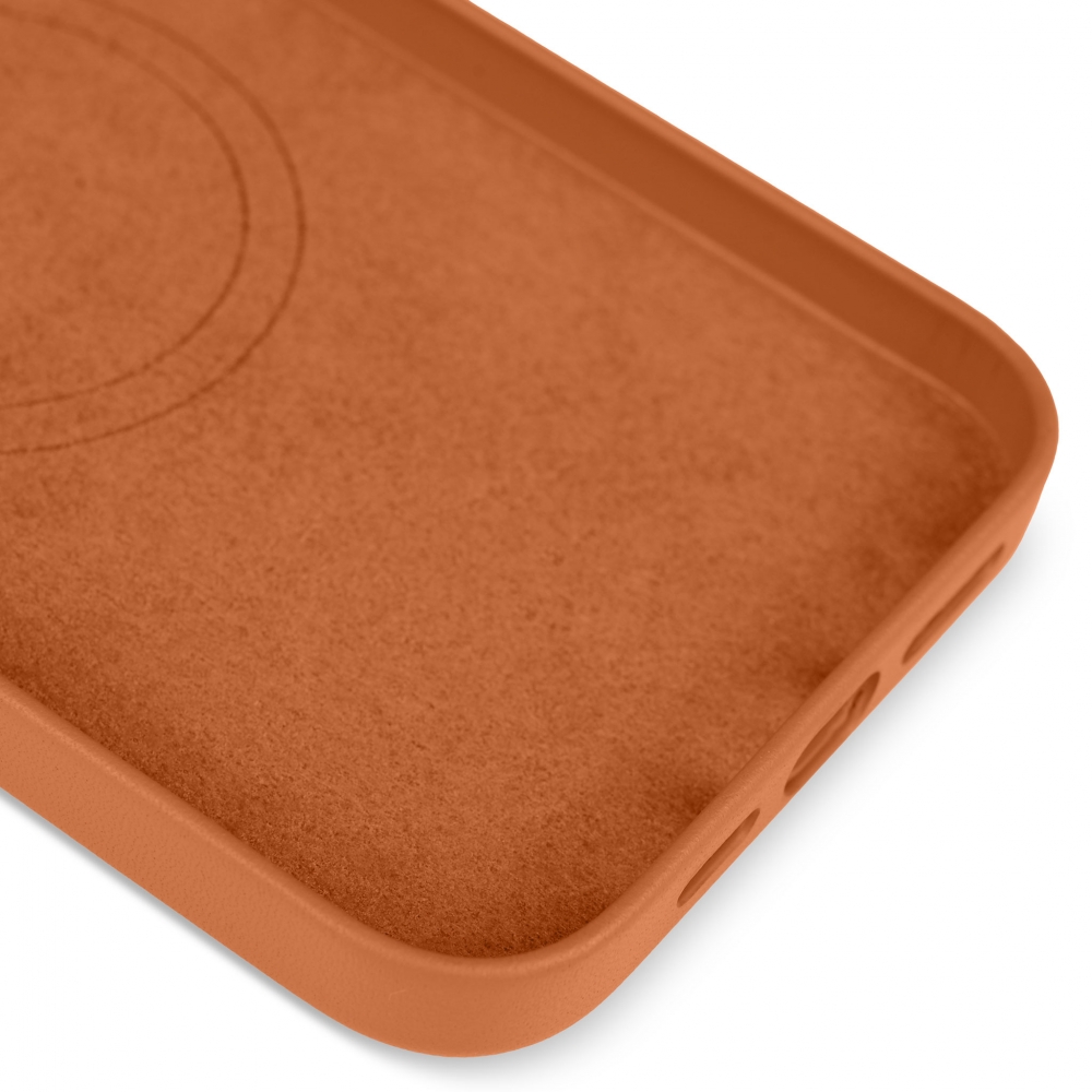 Husă din piele naturală cu MagSafe Apple iPhone 13 Pro Max, Maro