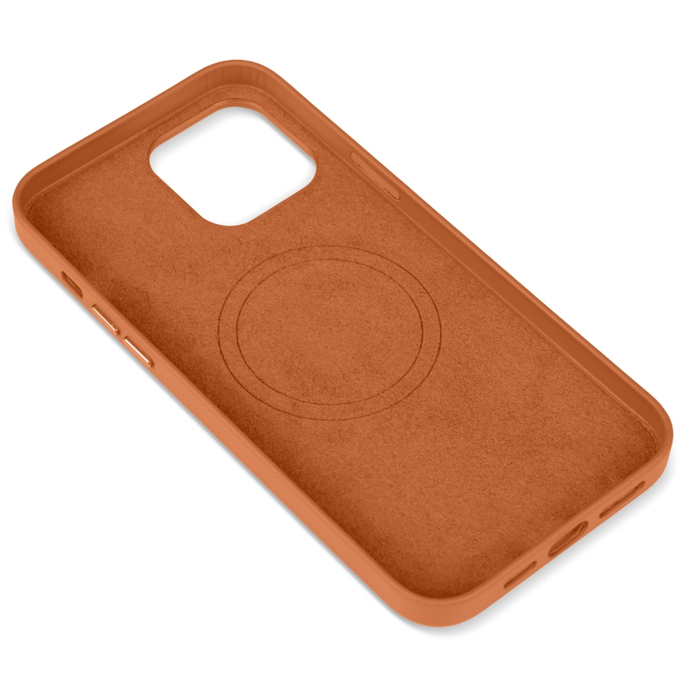 Husă din piele naturală cu MagSafe Apple iPhone 13 Pro Max, Maro