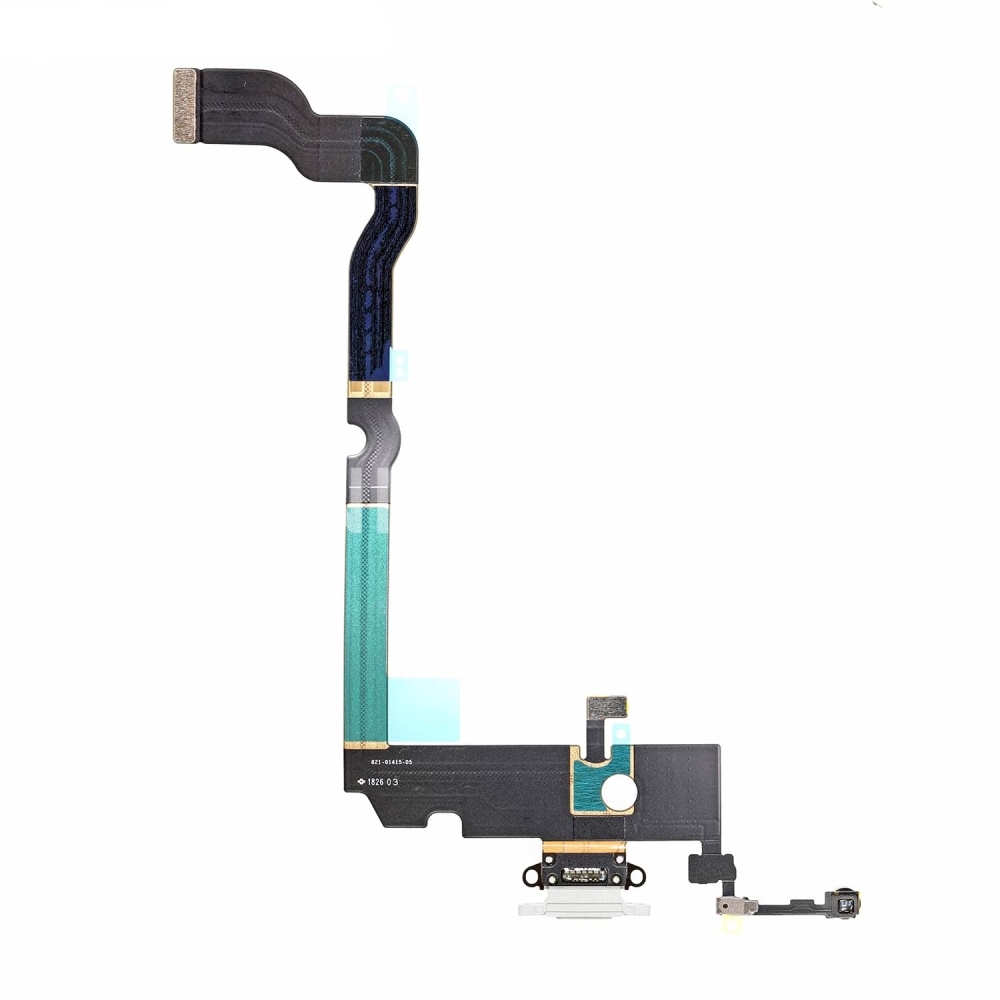 Mufa încărcare Lightning cu flex și microfon Apple iPhone XS Max Alb