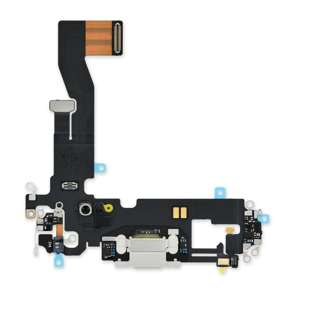 Mufa incarcare Lightning cu flex si microfon Apple iPhone 12 / 12 Pro Alb