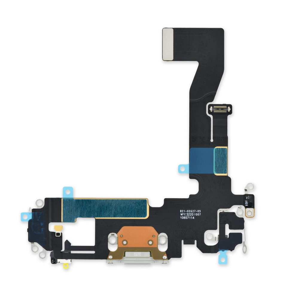 Mufa incarcare Lightning cu flex si microfon Apple iPhone 12 / 12 Pro Alb