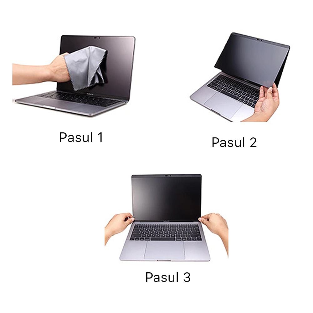 Folie display privacy compatibil cu Macbook Pro 16 Inch A2141 2019, Webcam cover integrat