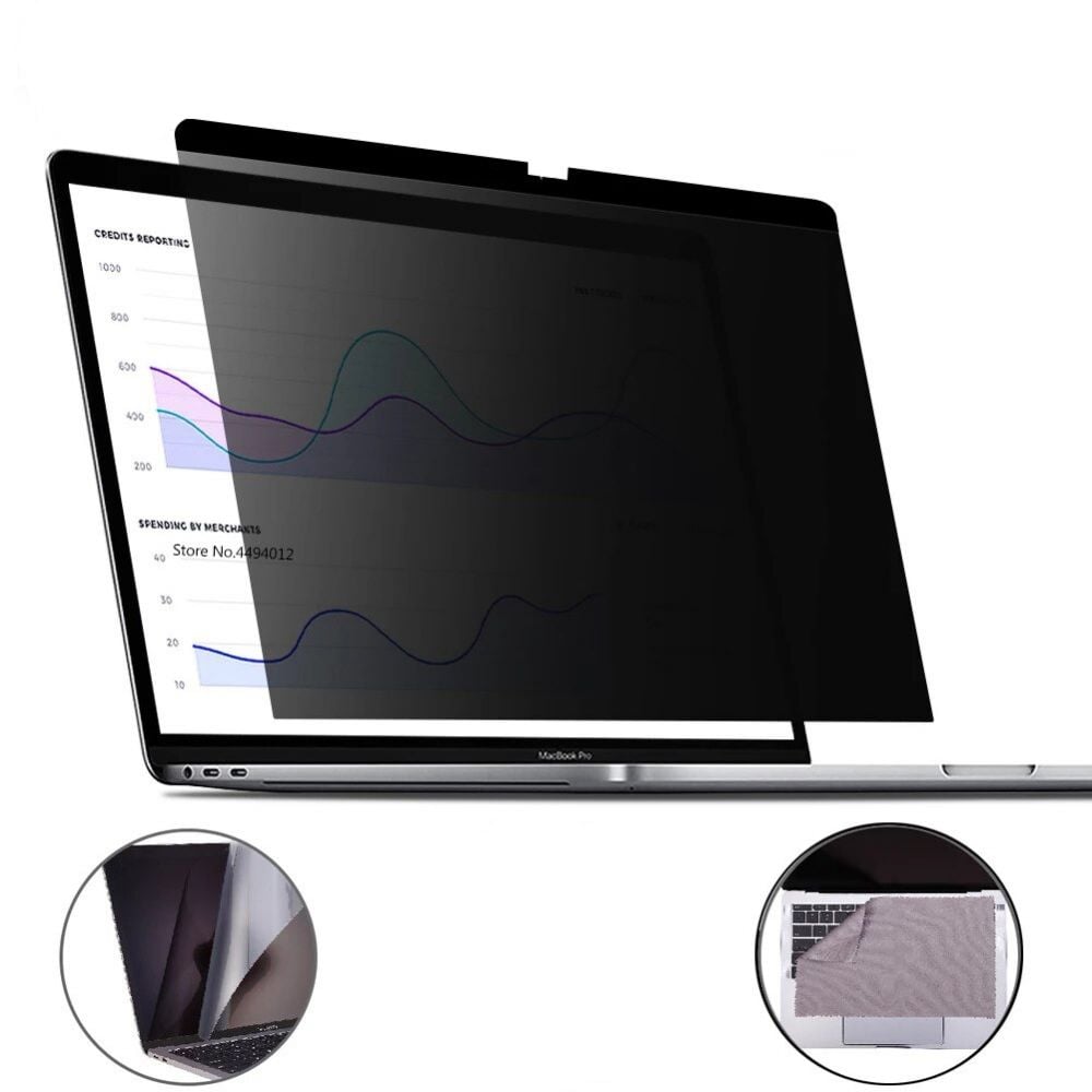Folie display privacy compatibil cu Macbook Pro 16 Inch A2141 2019, Webcam cover integrat