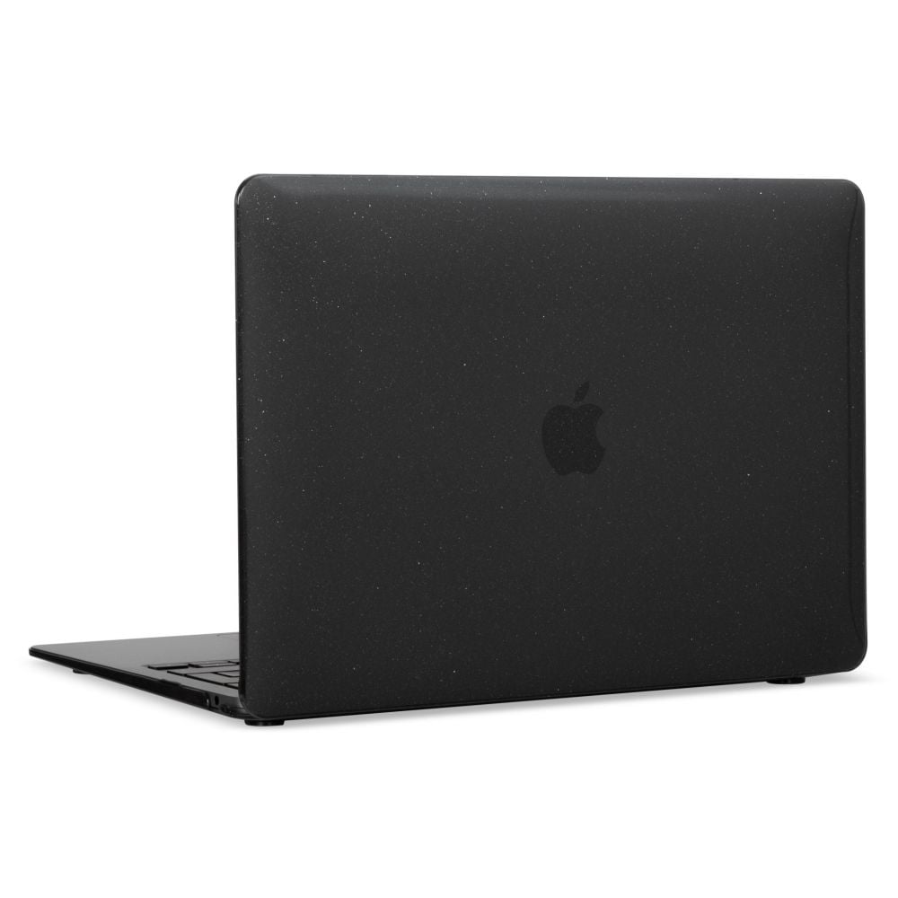 Carcasa de protectie pentru MacBook Pro M1 M2 14-inch A2442, A2779 - Negru Transparent cu sclipici