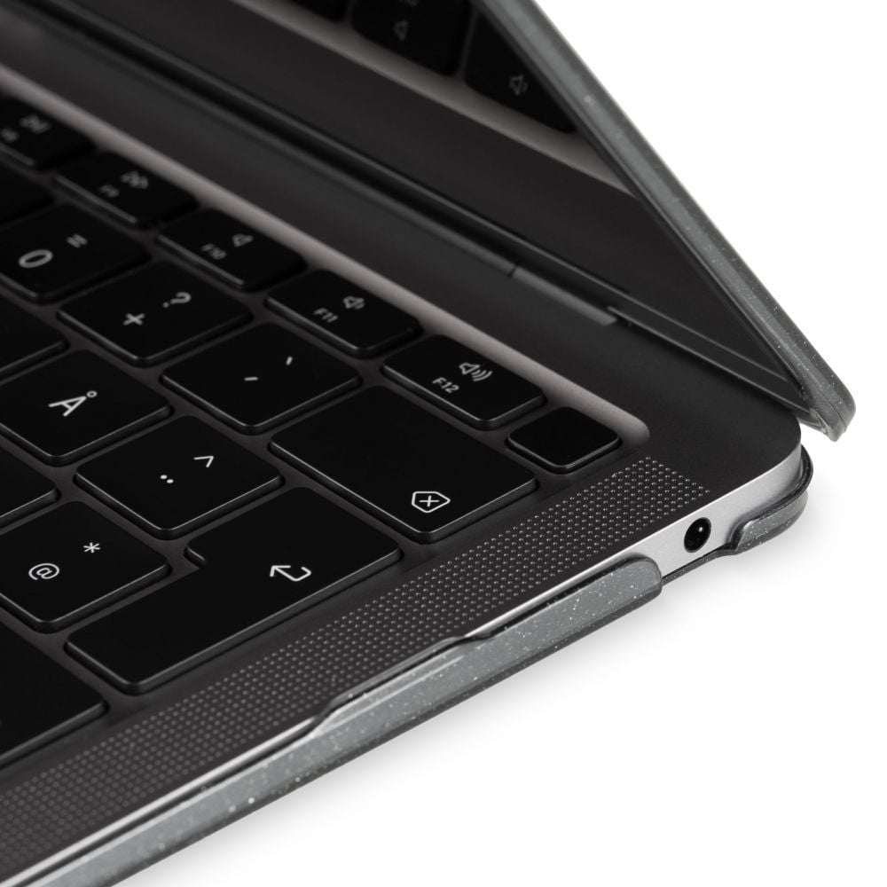 Carcasa de protectie pentru MacBook Pro M1 M2 14-inch A2442, A2779 - Negru Transparent cu sclipici