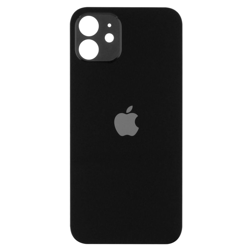 Sticla spate compatibila cu iPhone 12 mini, Black, Big Hole