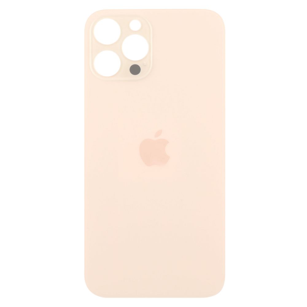 Sticla spate compatibil cu iPhone 12 Pro Max, Gold, Big Hole