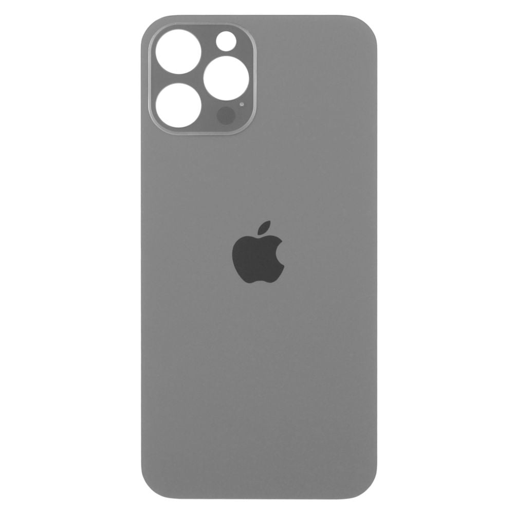 Sticla spate compatibil cu iPhone 12 Pro Max, Graphite, Big Hole