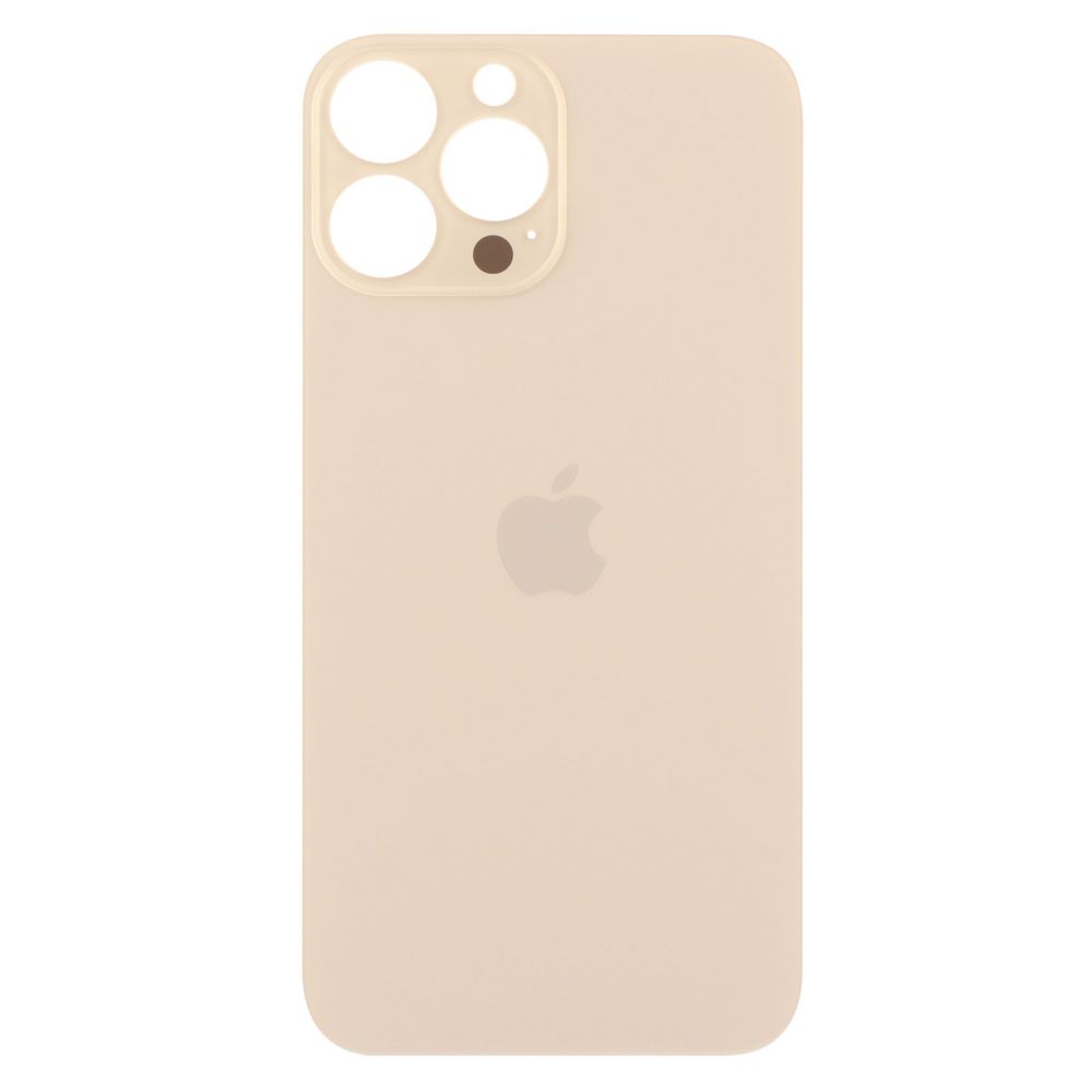 Sticla spate compatibil cu iPhone 13 Pro Max, Gold, Big Hole