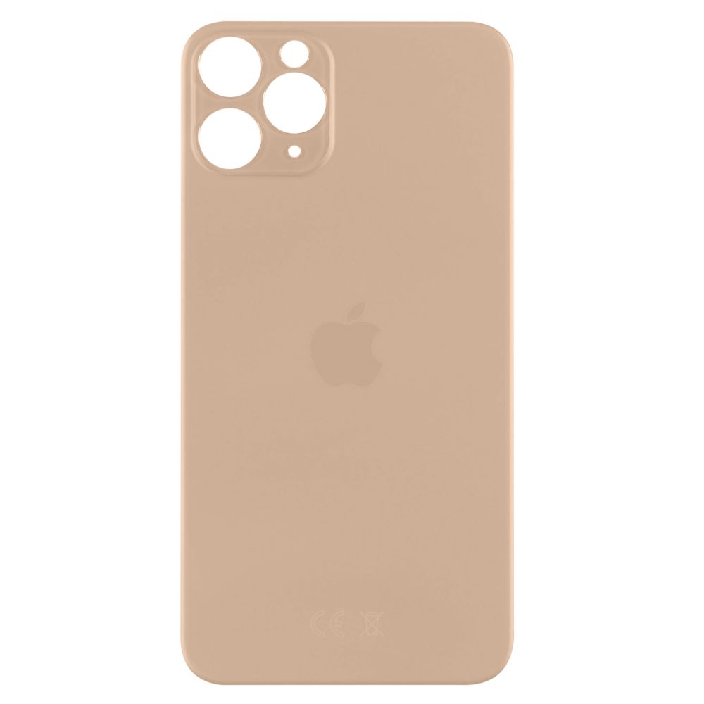 Sticla spate carcasa iPhone 11 Pro Big Hole Gold