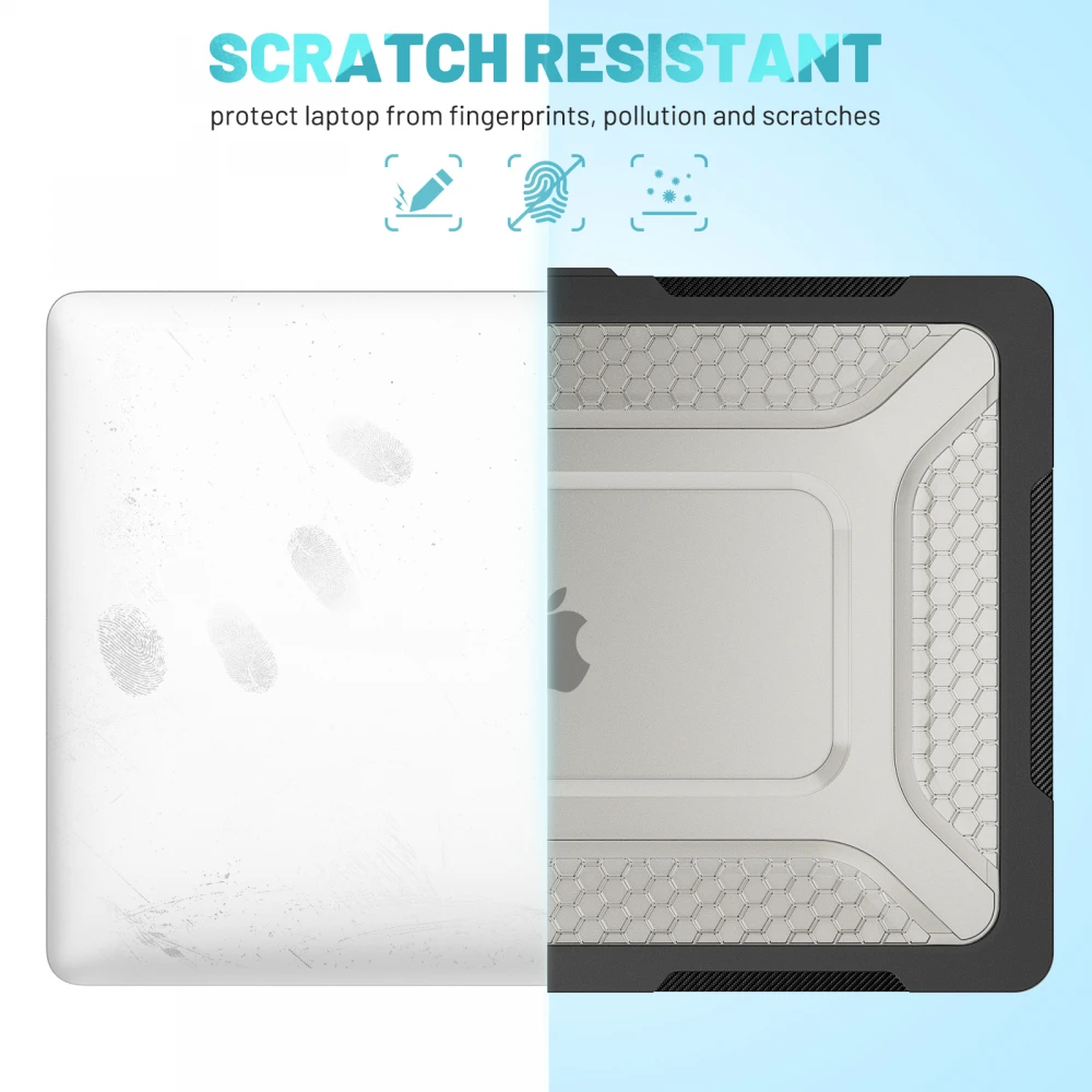 Carcasa de protectie pentru laptop Apple MacBook Air A1932, A2337 - Hard Shell Black