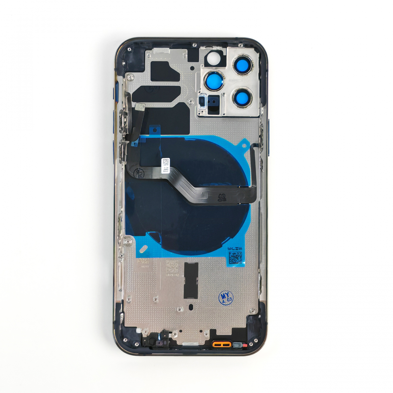 Carcasă completă cu Capac spate iPhone 12 Pro, cu SIM Tray si flex, Reconditionat Top Quality, Graphite