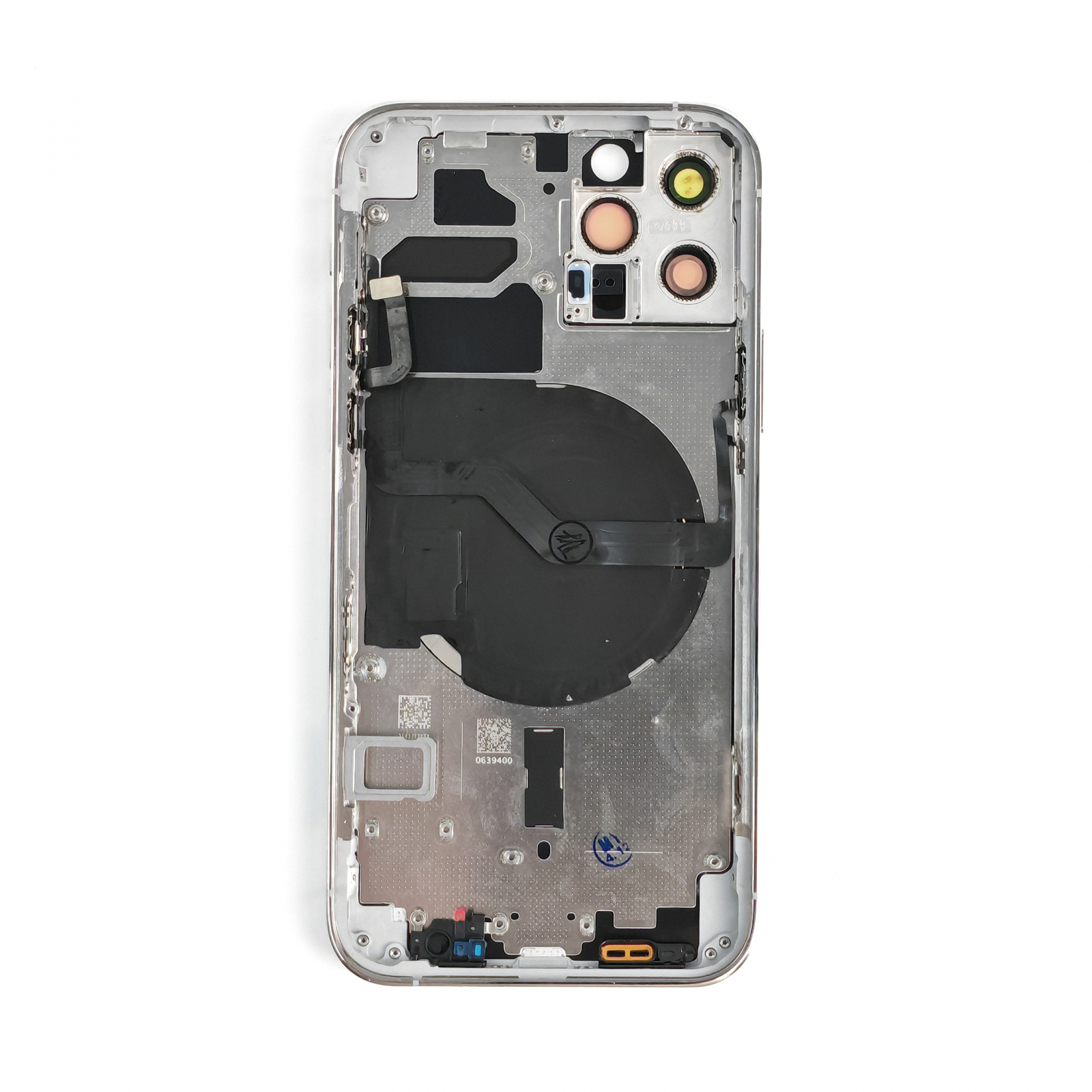 Carcasă completă cu Capac spate iPhone 12 Pro, cu SIM Tray si flex, Reconditionat Top Quality, Silver