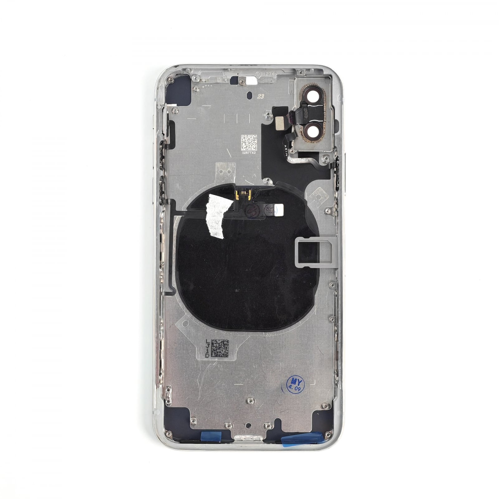 Carcasa completa si capac pentru iPhone X Silver cu sim tray si flex, Refurbish Top Quality, Silver