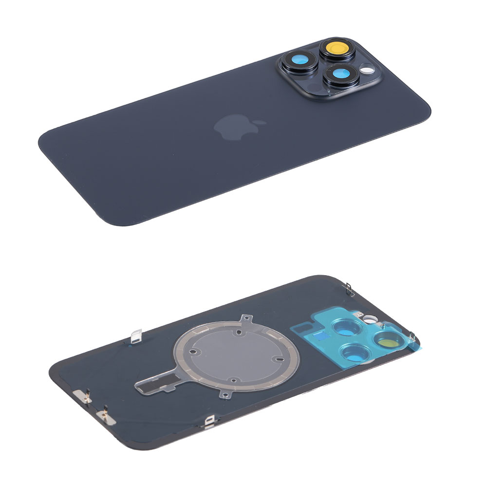 Capac spate sticla cu magnet fara NFC iPhone 15 Pro Max Black Titanium