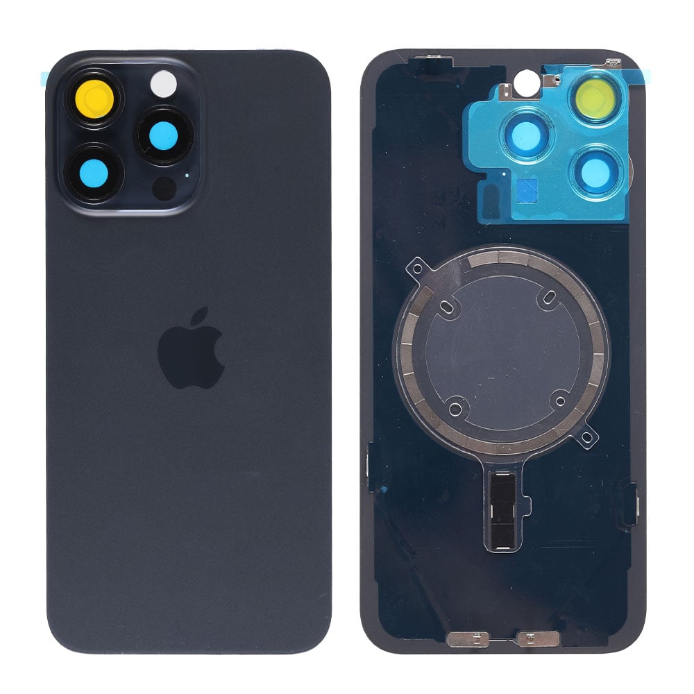 Capac spate sticla cu magnet fara NFC iPhone 15 Pro Max Black Titanium