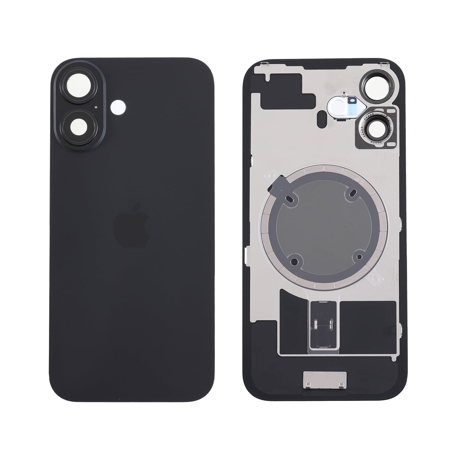 Capac spate sticla iPhone 16 cu magnet, fara NFC, culoare Black