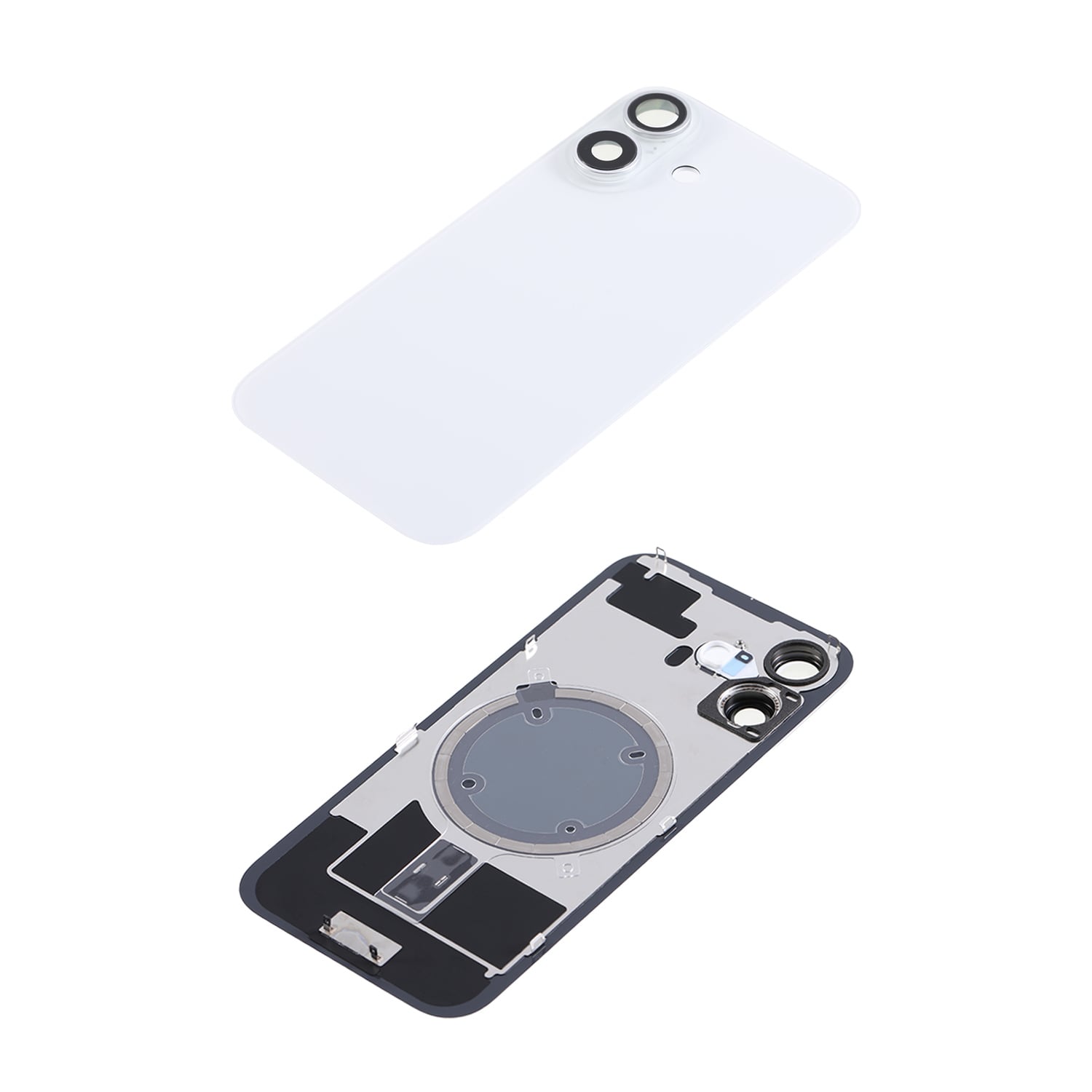 Capac spate sticla iPhone 16 cu magnet, fara NFC, culoare White