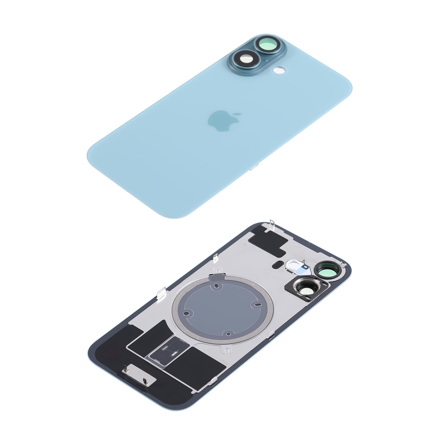 Capac spate sticla iPhone 16 cu magnet, fara NFC, culoare Teal