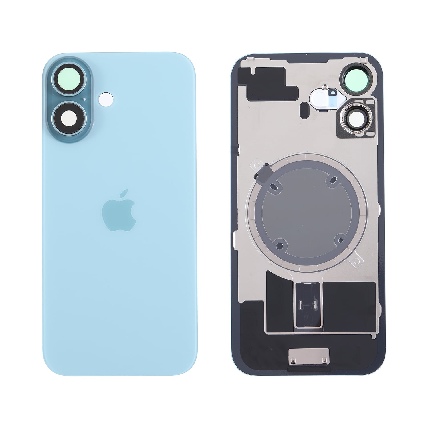 Capac spate sticla iPhone 16 cu magnet, fara NFC, culoare Teal