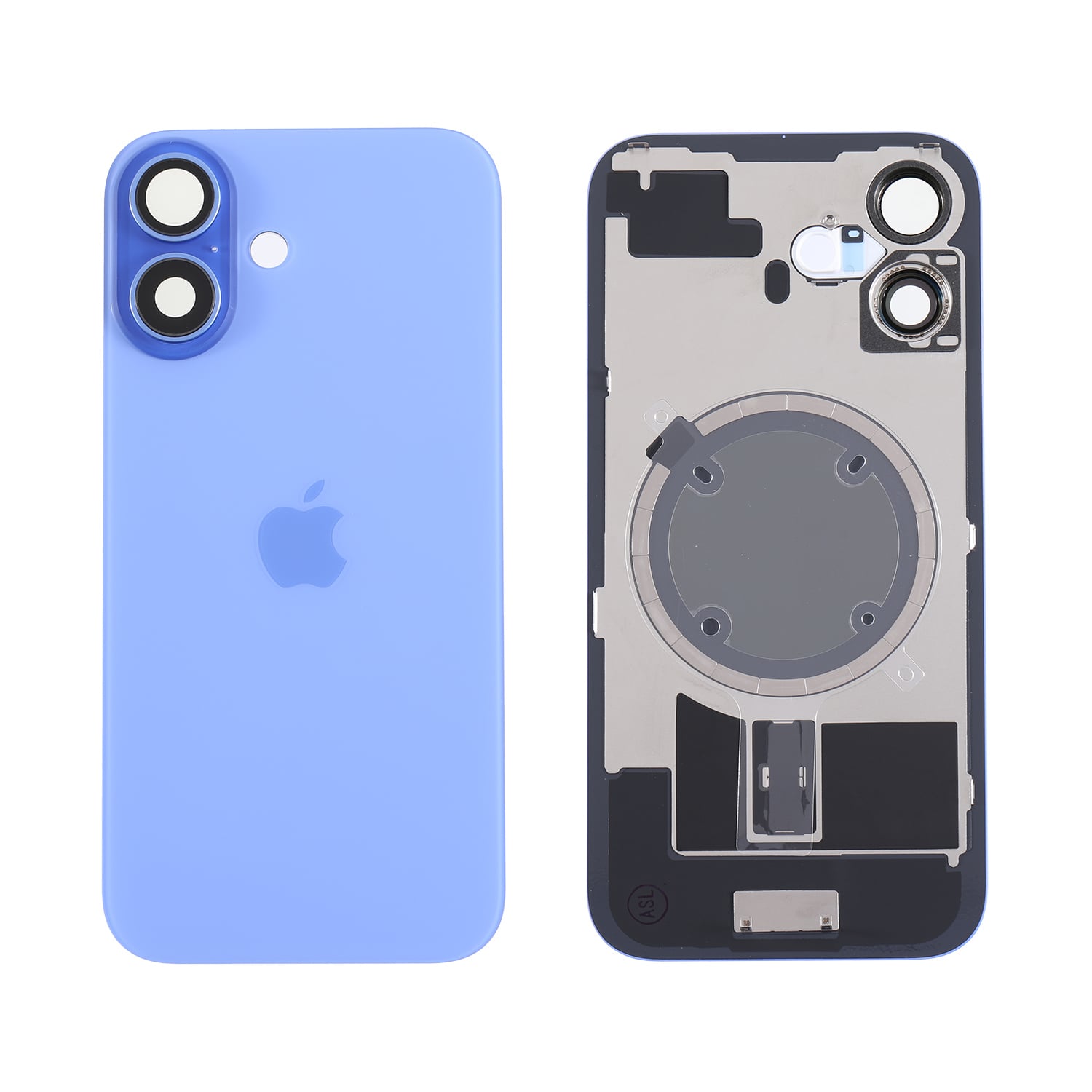 Capac spate sticla iPhone 16 cu magnet, fara NFC, culoare Ultramarine
