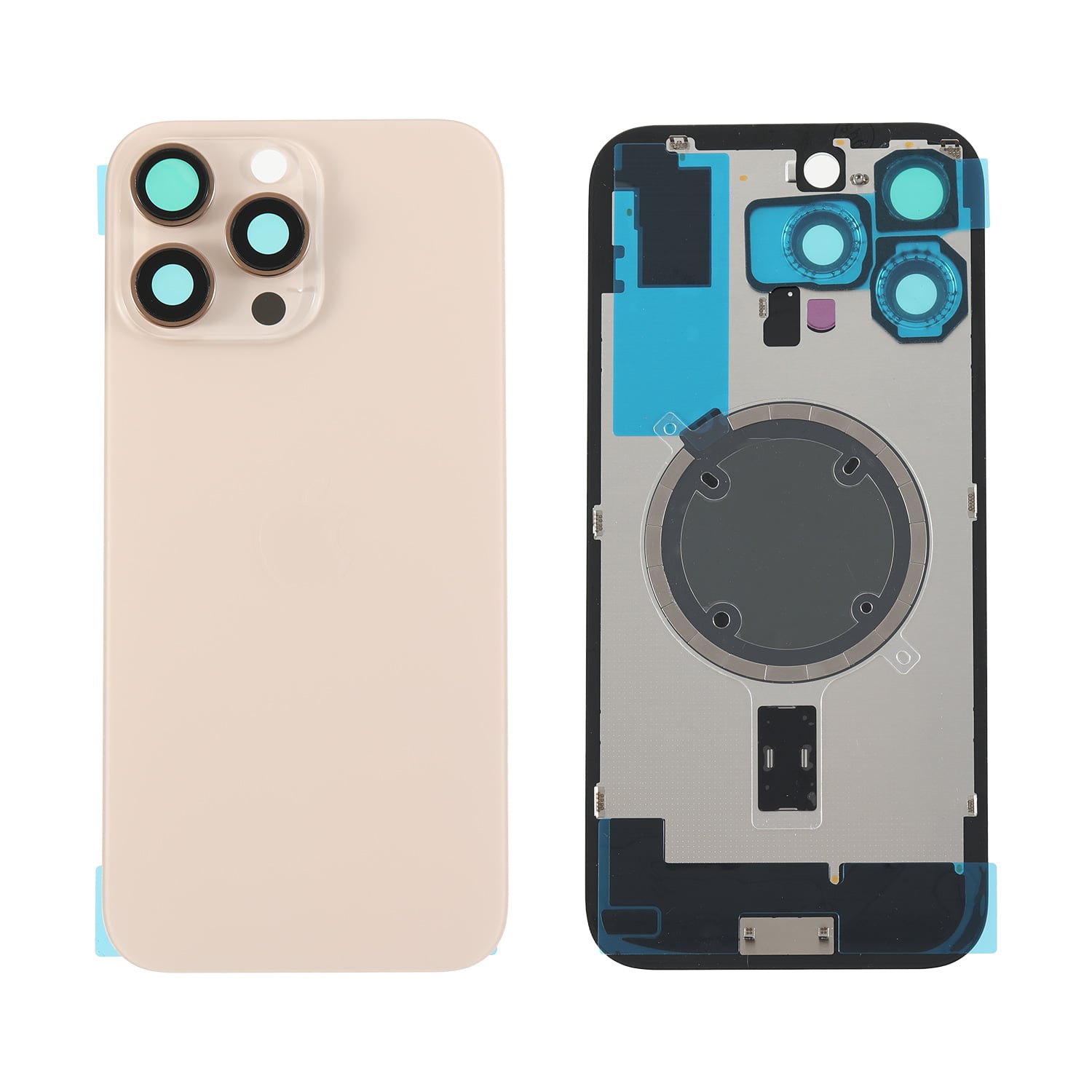 Capac spate sticla iPhone 16 Pro Max cu magnet, fara NFC, culoare Desert Titanium