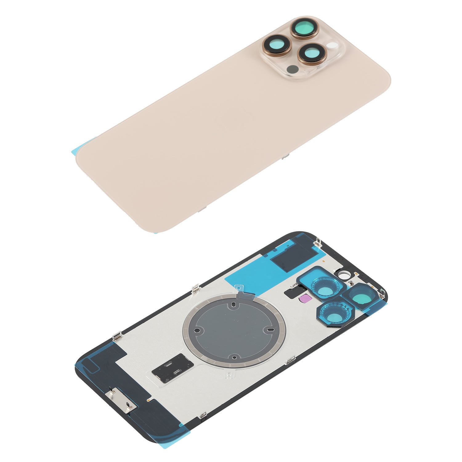 Capac spate sticla iPhone 16 Pro Max cu magnet, fara NFC, culoare Desert Titanium
